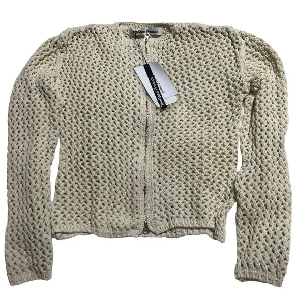 ジャケット OPEN YY_TheOpen Product CROCHET ZIPUP JACKET (BEIGE) The open Product | Sweaters | The Open Product Beige Crochet